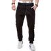 HIMONE Male Regular Fit Gym Jogger Sweat Pants Casual Active Sport Tapered Pants for Men Full Elastic Waist Cargo Pants Harem Trousers