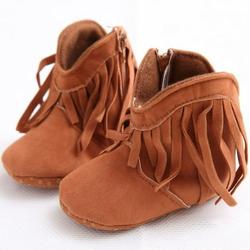 Fymall Infant Toddler Tassel Boots Baby Boy Girl Soft Soled Winter Shoes