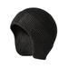 Men Knitted Aviator Bomber Beanie Hat Winter Warm Lining With Ear Flaps Ski Hat