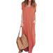 Musuos Women Oversized Dress Summer Loose Short Sleeve Maxi Dress