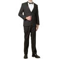 Men's Tuxedo Package 5 Piece Complete Set Suit Jacket, Tux Pants, Shirt Cummerbund and Bow Tie