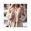 Women Winter Warm Fur Parka Jacket Trench Coat Overcoat Top