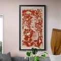 Bungalow Rose Chinese Bird's-eye View in Red II - Picture Frame Painting on Canvas Canvas, in Green/Red | 42.5 H x 22.5 W x 1.5 D in | Wayfair