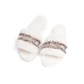 Womens Slippers Flat House Shoes Fur Home Indoor Shoes Open Toe WAV4