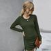 Long Sleeve Dress Round Neck Simple Sexy Solid Color Hedging Modern Ladies Autumn Dress