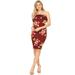 MOA COLLECTION Women's Casual Pattern Print Ruffled Layer Bodycon Slim Fit Tube Midi Dress/Made in USA