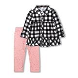 Nannette Girls 4-6X Yummy Knit Plaid Fashion Top and Legging with Disco Dot, 2-Piece Outfit Set