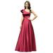 Ever-Pretty Women's One-shoulder A-line Sexy Party Gowns Maxi Satin Wedding Guest Dress 00649 Burgundy US14