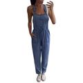 Spftem Women One-Piece Jumpsuits Overalls Denim Jeans Bib Trousers Long Pants Dungarees