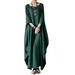 Oversized Long Sleeve Kaftan Gypsy Cotton Linen Maxi Dress For Women Casual Long Dresses Ladies Party Boho Beach Sundress Evening Dresses Holiday Cocktail Prom Gown Long Maxi Dress