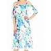 Nine West NEW Blue Womens 10 Floral Chiffon Cold Shoulder Shift Dress