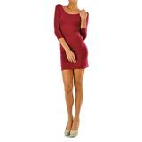 Vivian's Fashions Dress - Knit, Short Dress (Burgundy, X-Large)
