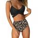TINKER Women High Waisted String Floral Printed 2 Piece Bathing Suits