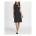 DKNY Womens Black Sleeveless Tie Neck Above The Knee Sheath Dress Size 12