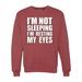 I'm Not Sleeping I'm Resting My Eyes Mens Humor Crewneck Graphic Sweatshirt, Vintage Heather Red, Large