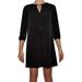 Michael Kors Tassel Split Neck Shift Dress Short Tunic, Black, Small