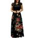 ã€–Follureã€—Women Summer Short Sleeve Floral Print Sundress Casual Swing Dress Maxi Dress