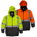 Hi-Vis Class 3 Safety Jacket Neon Reflective Weather Resistant Road Coat zipper,Yellow,S