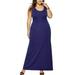 MAWCLOS Women Scoop Neck Long Dress Stretch Casual Plus Size Lounge Dress Summer Boho Tank Maxi Dress Oversized T Shirt Dress