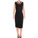 Juicy Couture Womens Knit Ponte Midi Dress w/Cut Out Front, Black, 8