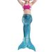 Mid-Ten 4-13Years 3Pcs Christmas Birthday Gifts Baby Kids Girls Mermaid Tail + Swimmable Top+Swim Birefs Bottoms Bikini Sets Tankini Set Swimwear Swimsuit Beachwear Bathing Suit Swimming Costumes