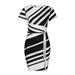 Mnycxen Women's Sexy Summer Dress Women Casual Dress Working Dresses Pencil Stripe Party Dress Tie Mini Dress