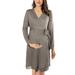Women's Maternity Robe Delivery/Labor/Nursing Nightgown Pregnancy Robe Sleepwear for Breastfeeding Hospital Bag Must Have