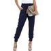 Womens Harems Straight Leg Elastic Waisted Pants Jogger Casual Work Trousers