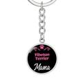 Dog Mom Keyring Tibetan Terrier Mama Circle Keychain Stainless Steel Or 18k Gold