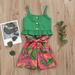 New Summer Girls European And American Style Strap Top Shorts Suit
