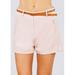 Women's Casual Dressy Pink High Rise w/Belt included Solid Shorts 50242K