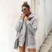 New Women Plush Faux Fur Coats Cardigan Hooded Long Sleeve Pockets Fake Cashmere Furry Winter Casual Overcoat Outwear