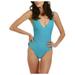 Rachel Rachel Roy Womens Solid Halter One-Piece Swimsuit