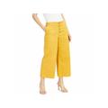 INC Womens Gold Pocketed Button Wide Leg Pants Size 6