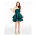 B DARLIN Womens Green Sweetheart Neckline Short Fit + Flare Party Dress Size 3\4