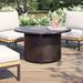 Ebern Designs Majors Bellante 44" Round Woven Aluminum Convertible Gas Fire Pit Table Aluminum in Brown/Gray | 25 H x 44 W x 44 D in | Wayfair