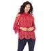 Roaman's Women's Plus Size Lace Cold-Shoulder Top Mock Neck 3/4 Sleeve Blouse