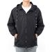 LELINTA Mens Full Zip Hooded Waterproof Windbreaker Rain Jacket Comfortable Men Leisure Outwear up to Size 8XL, Black/ Grey