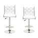 Ivy Bronx Dart Swivel Adjustable Height Bar Stool Upholstered/Leather/Metal in White/Black | 16 W x 19 D in | Wayfair WLGN4321 34281257