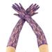 Sexy Floral Sheer Lace Tea Party Vintage Style Opera 22" Long Dressy Gloves Purple