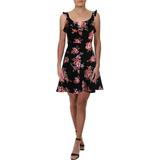 Almost Famous Womens Juniors Knit Floral Print Casual Dress