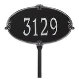 Whitehall Products Monte Carlo Personalized Standard 1-Line Lawn Address Sign Metal in Gray/Black | 9 H x 16 W x 0.375 D in | Wayfair 3116BS