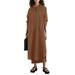 ZANZEA Women Spring/Autumn Full Sleeve Daily Shirt Dress Casual Maxi Dresses