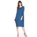 Azules Women's Cozy Wide Neck Roman Bell Midi Dress for All Seasons [Made in The USA]