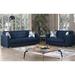 Winston Porter Rousselle Twin 88" Tight Back Convertible Sofa Chenille/Metal in Blue | 33 H x 88 W x 34 D in | Wayfair