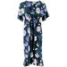 Isaac Mizrahi Floral Printed Velvet Faux Wrap Dress NEW A344329