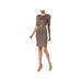 Connected Apparel Womens Petites Metallic Lace Cocktail Dress