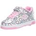 HEELYS Girl's Dual Up X2 Tennis Shoe, Silver Glitter/Light Pink/Paws, 6 M US Little Kid