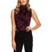 Vince Camuto Women's Printed Mock-Neck Top Black Size Extra Small