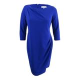 Calvin Klein Women's Draped Sheath Dress (6, Ultramarine)